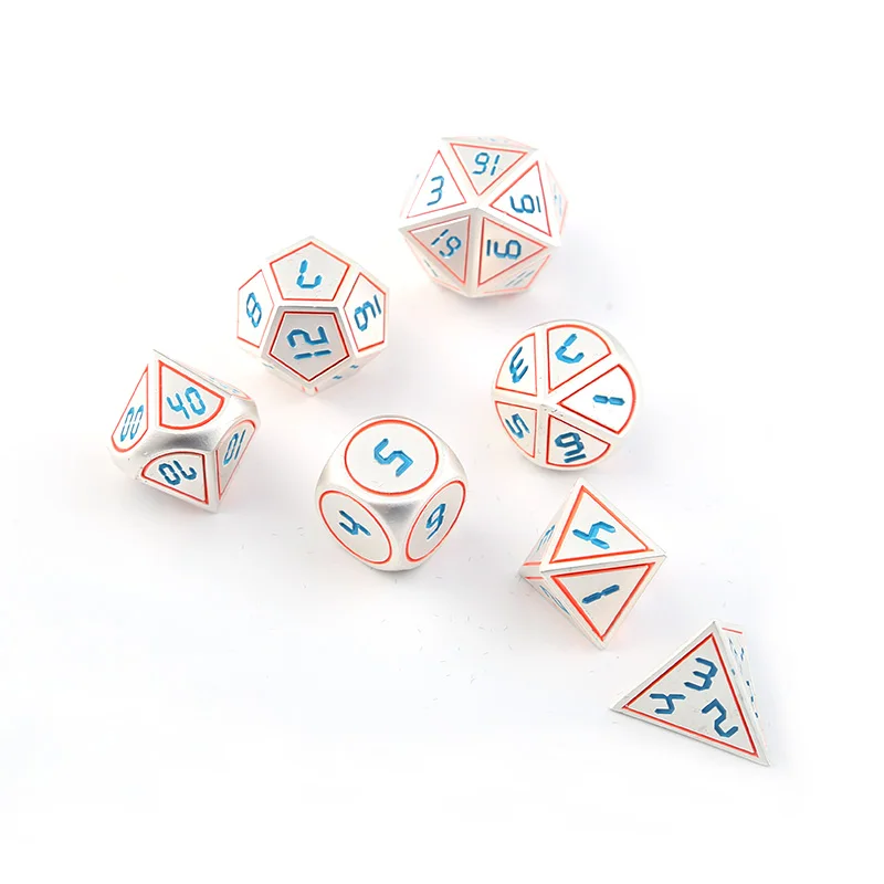 Rpg Metalen Dobbelstenen Dnd многогранные наборы Подземелья и Драконы Tafel игры Dados Digitale zinklegging 7