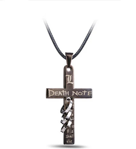 Ожерелье аниме Death Note 12 шт./лот серый кулон в форме распятия чокер ошейник цепочка