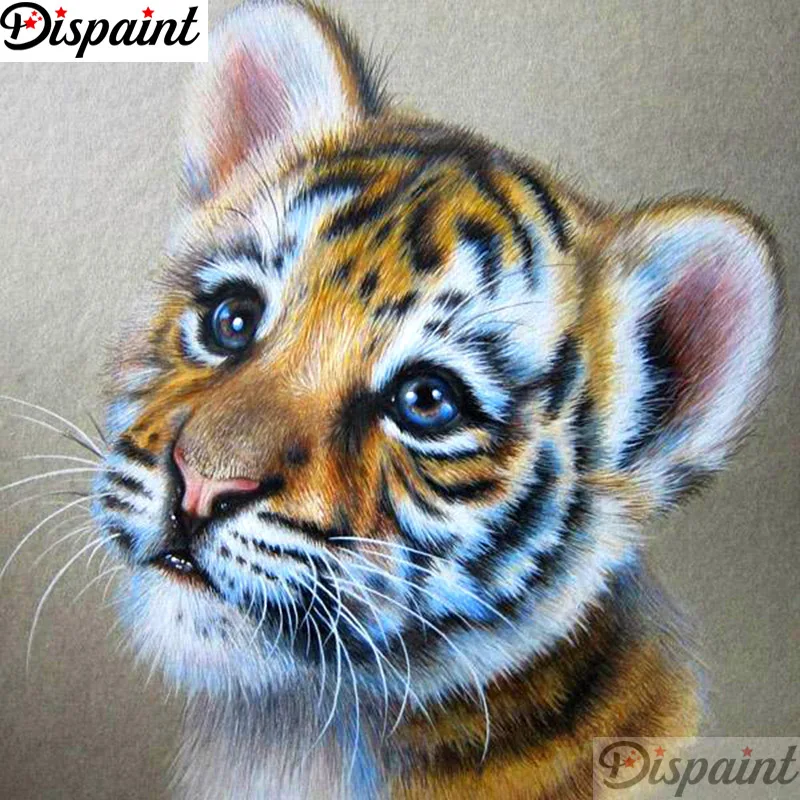 Dipaint полная квадратная/круглая дрель 5D DIY Алмазная картина "животное тигр" вышивка крестиком 3D домашний декор A11948