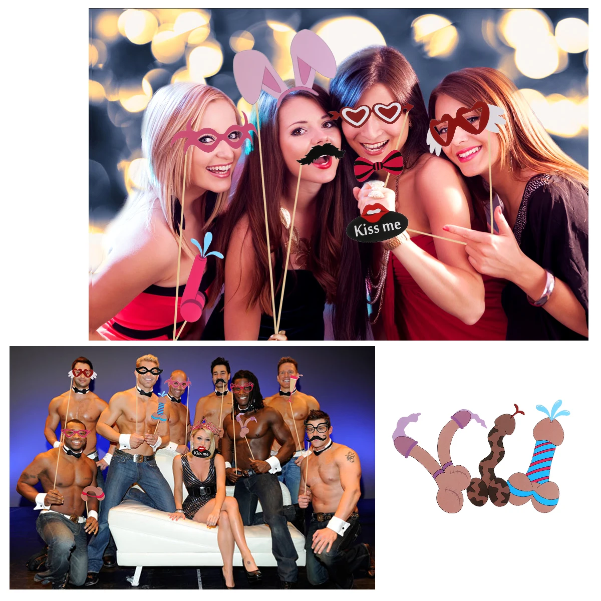 60 шт. реквизит для фотостудии девичника вечеринки фотосессии костюмы бакалавра