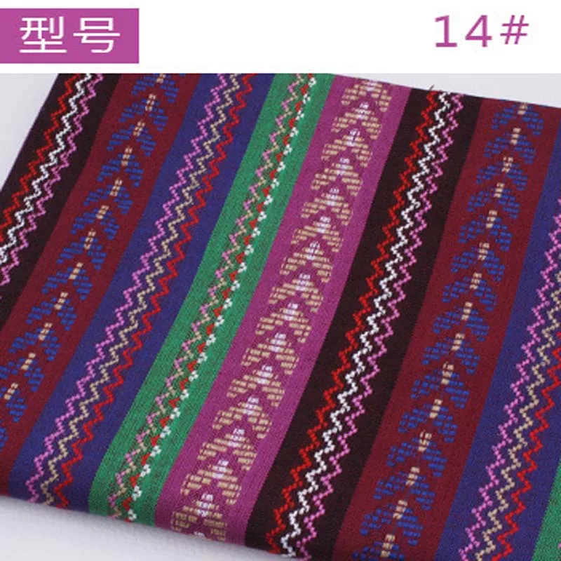 14 Скатерть, чехол для дивана, ткань, этническая занавеска, хлопок, лен, ткань, текстиль для лоскутных материалов, ткань для сумок, ткань Tissu - Цвет: 14