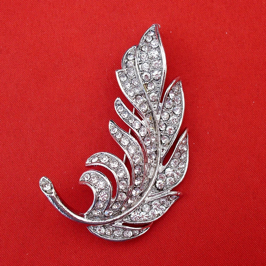 Модные элегантные большие кристаллы стразы перо Свадебный костюм изящная