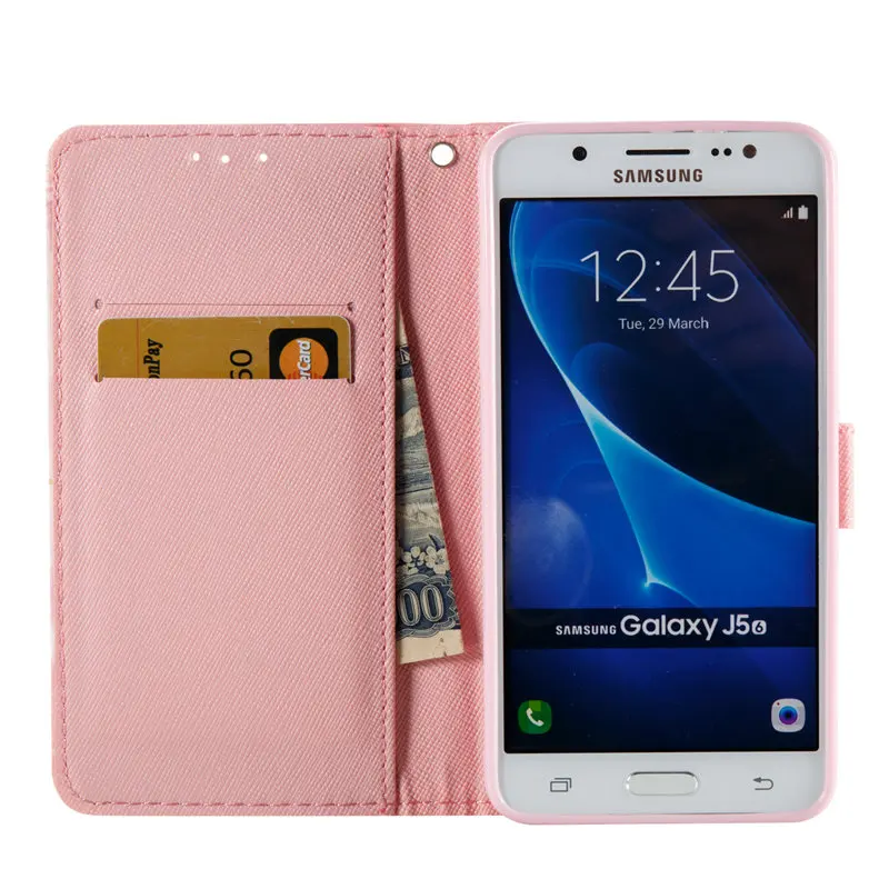 Роскошные Флип Бумажник кожаный чехол для samsung Galaxy J5 2016 J510 J510F SM-J510F телефона