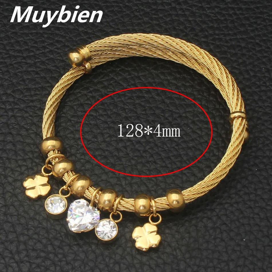 Оптовая продажа 2 стиля горячие браслеты из нержавеющей стали с кристаллами для