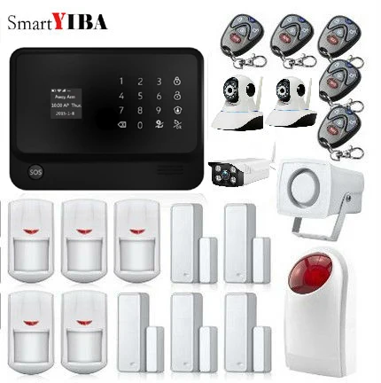 SmartYIBA LCD Touch Keyboard SOS Wireless Home Security WiFi GSM Alarm System Burglar Kit Door Detector Infrared | Безопасность и