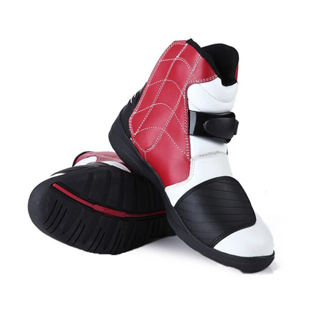 Кожаные ботинки в байкерском стиле ботильоны для гонок уличные