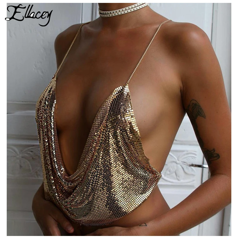 Ellacey новинка сексуальный женский укороченный топ летний для ночного клуба с