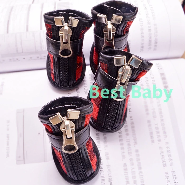 PU обувь Bling для собака щенок 4 шт./компл. Серебряный/черный/оранжевый бренд 8902Pet с рисунком пуделя для питбуля XXL/XXXL обувь для кошек 1202142102