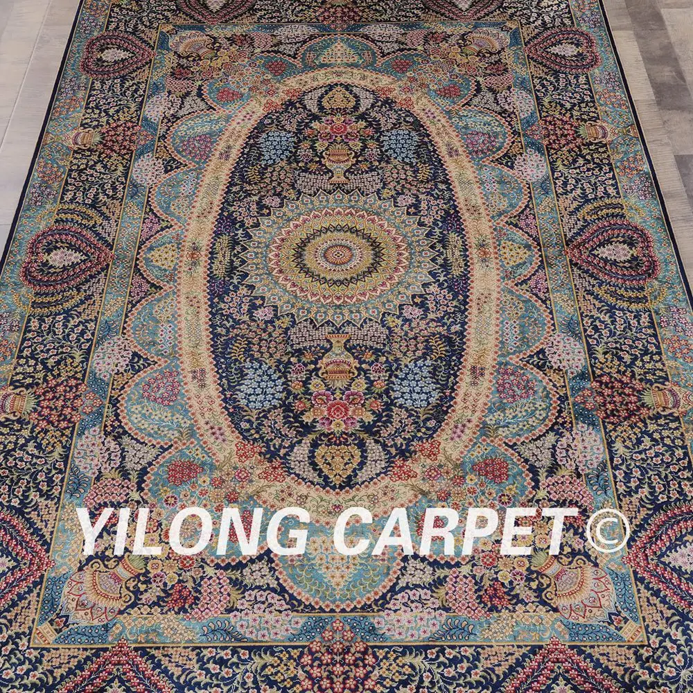 Yilong 5 'x 8' персидские коврики с цветочным узелком ручной работы турецкий