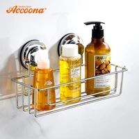 accoona bathroom accesseries suction cup shower caddy bath shelf storage combo organizer basket for shampoo soap razor a11473