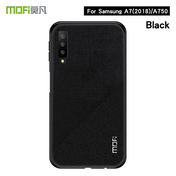 MOFi Bright Shield Series II чехол для samsung Galaxy A7 A750 высокое качество TPU мягкий PC жесткий тканевый защитный чехол-накладка - Цвет: Черный