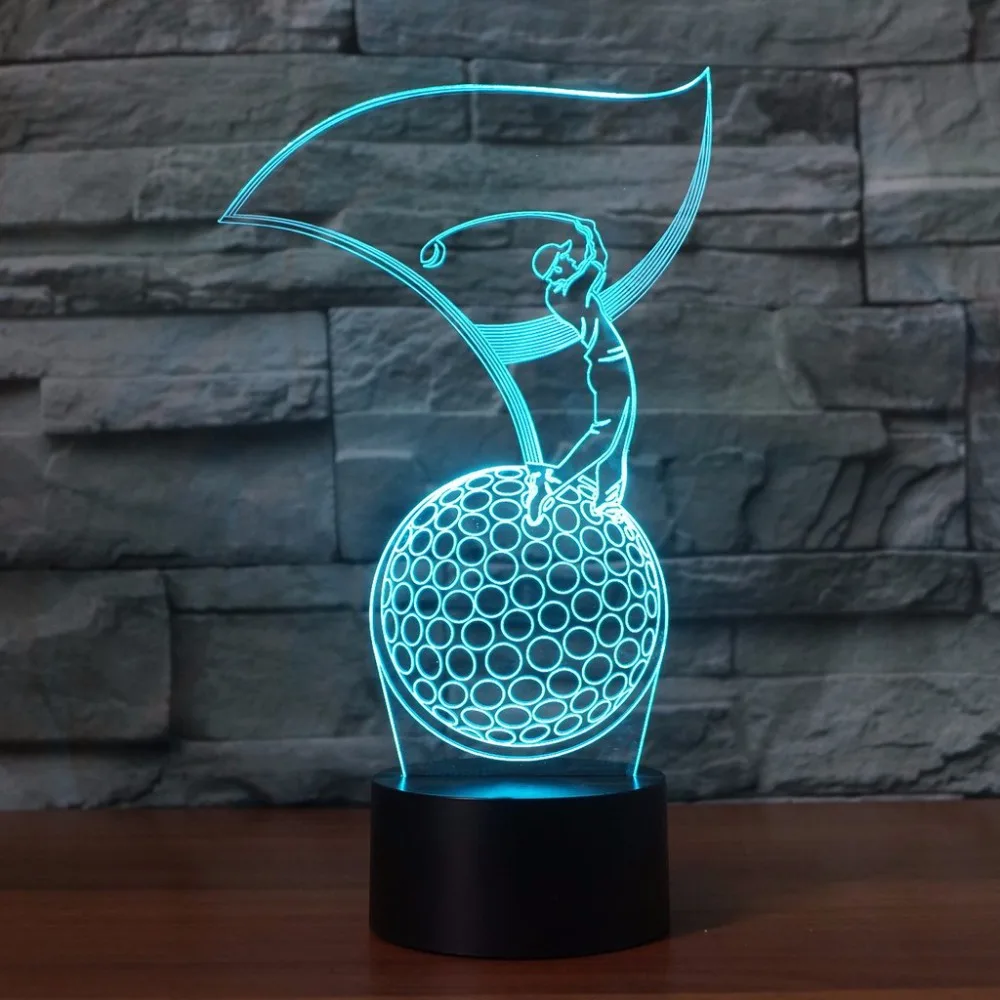 3d атмосферная лампа для игры в гольф светодиодные ночники с изменением 7 цветов