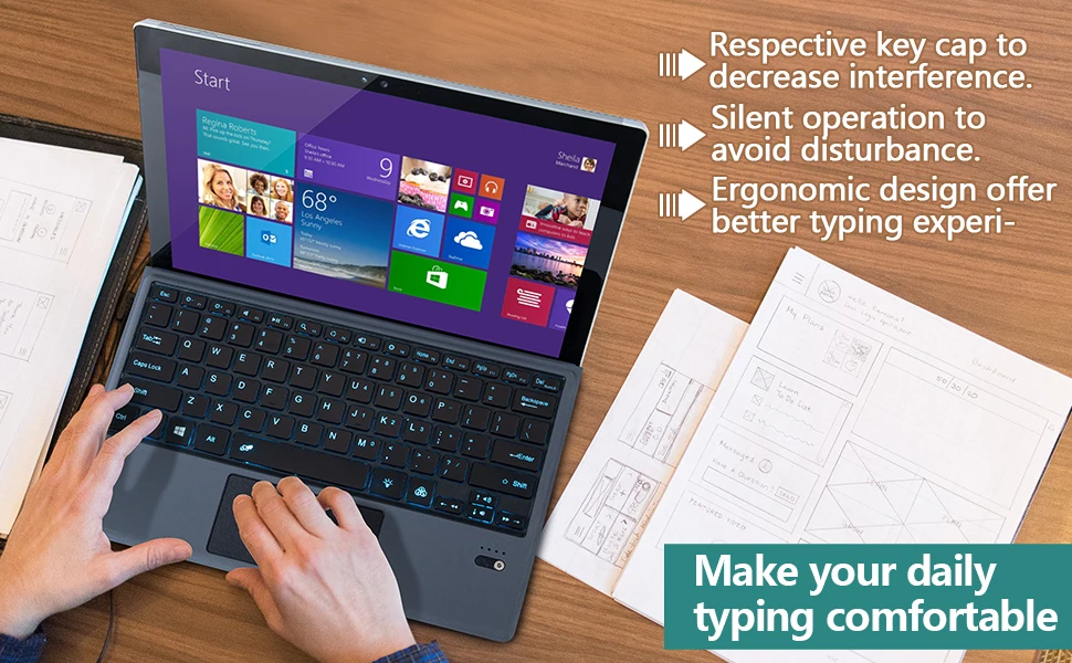 Беспроводная bluetooth-клавиатура с подсветкой для microsoft Surface Pro 6 Pro 5 Pro 4 Pro 3, Bluetooth клавиатура для планшета