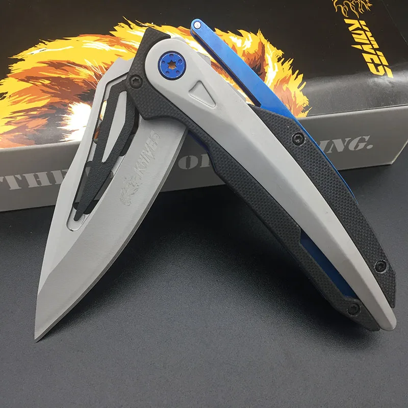 SR SR999 5Cr15Mov лезвие G10 + стальная ручка складной нож Дизайн узора кемпинг выживание