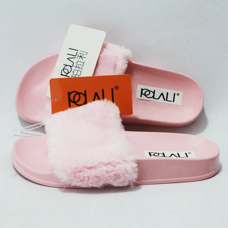 Домашние меховые тапочки 2022 теплая обувь на платформе женские мягкие слипоны