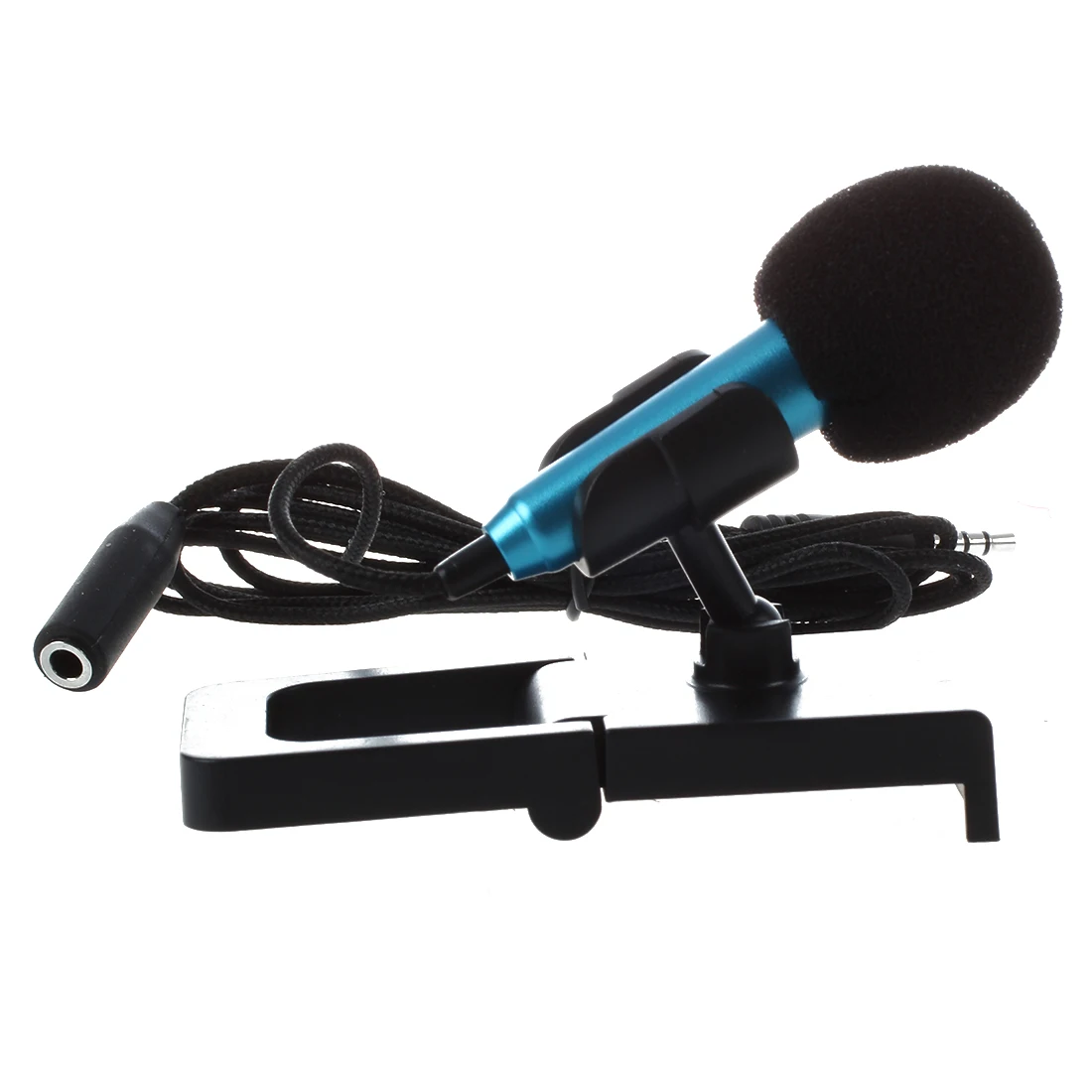 Mini hand microphone for voice recording Internet chat on smartphone notebook or tablet with 3.5 mm mic cable and stand |