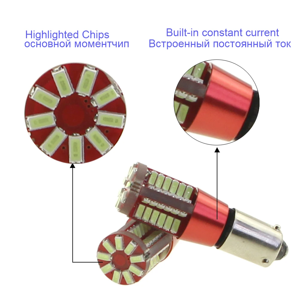 KEIN 2 шт. H6W BAX9S светодиодные автомобильные 57SMD 6000K габаритные огни номерной знак