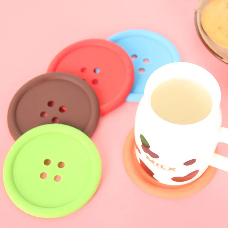 1 шт. креативные резиновые коврики и прокладки в форме пуговиц противоскользящие