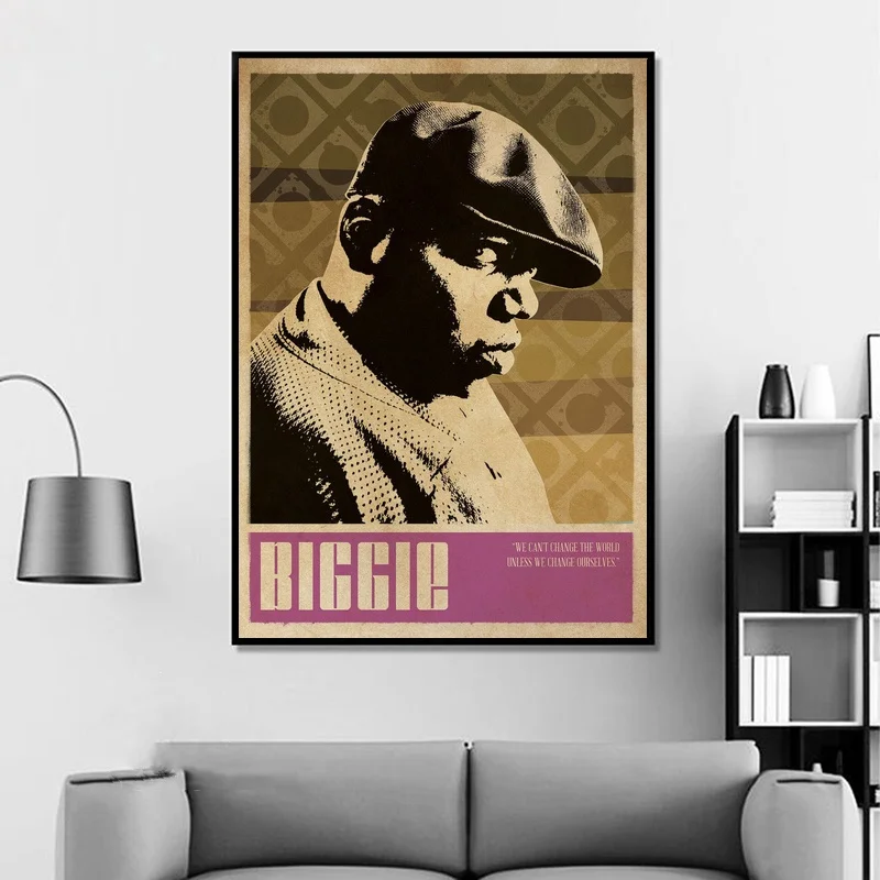 Плакат Biggie Smalls музыкальный певец хип хоп рэп музыкальная группа Звездный плакат