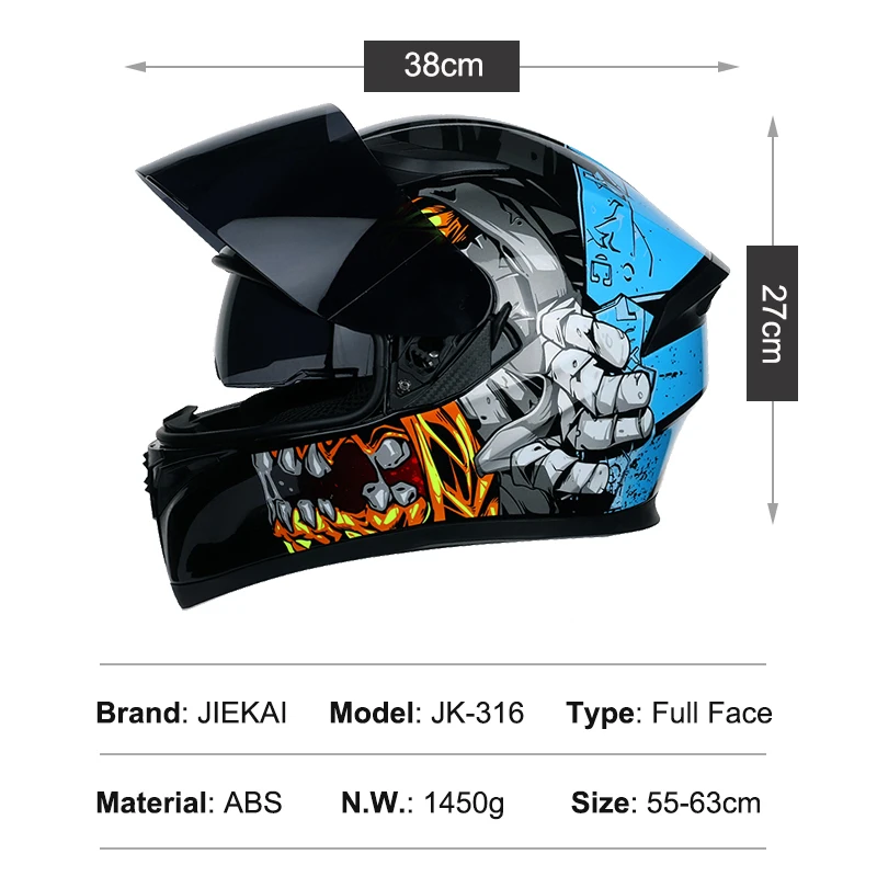 Full Face Motorcycle Helmet 2 Windshield Quick Release Lens Safe Casco Casque Motorbike Racing DOT Approved | Автомобили и