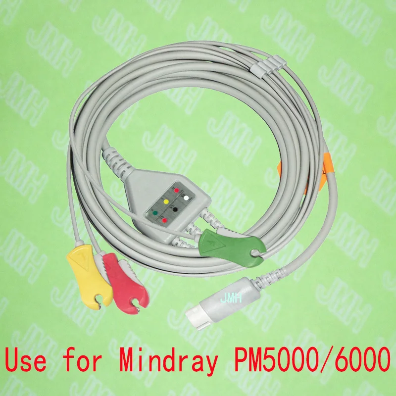Совместим с 12pin Mindray PM5000/6000 и T5 T6 T8 ECG машиной цельный 3 свинцовый кабель зажим leadwire