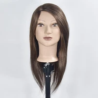45cm 100 human hair hairdressing doll heads hairstyles mannequin head with human hair training cosmetology mannequin heads