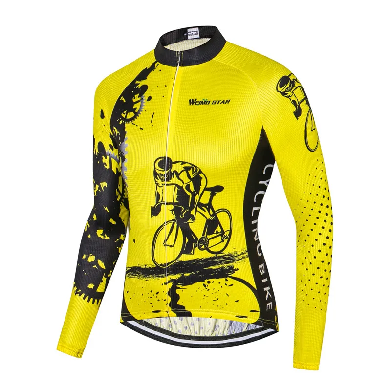 Weimostar Pro Team, зимняя велосипедная майка с длинным рукавом, велосипедная одежда, мужская теплая флисовая Джерси для горного велосипеда, Ropa Ciclismo Invierno - Цвет: Autumn Style