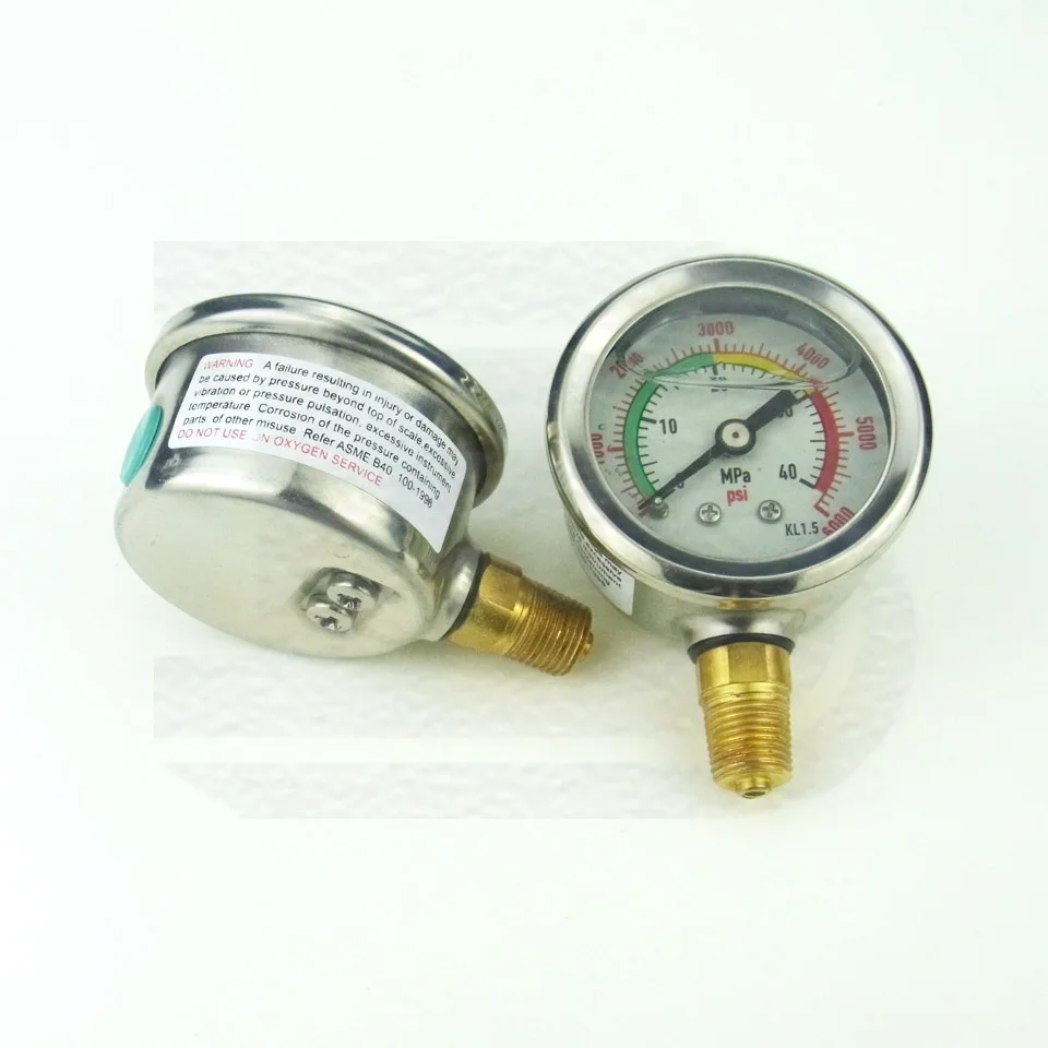 PCP 40MPa/6000PSI Двойной диапазон световой вибрации манометр 1/8NPT - Цвет: Crossrange Thread
