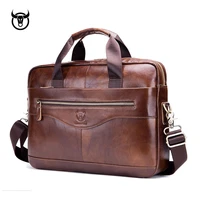 genuine leather mens briefcase vintage business computer bag fashion messenger bags man shoulder bag postman male handbags