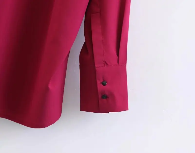 H.SA Women Red Shirts 2019 Long Sleeve Loose Oversized Sexy Tops and Blouses korean fashion clothing Female blusa feminina |