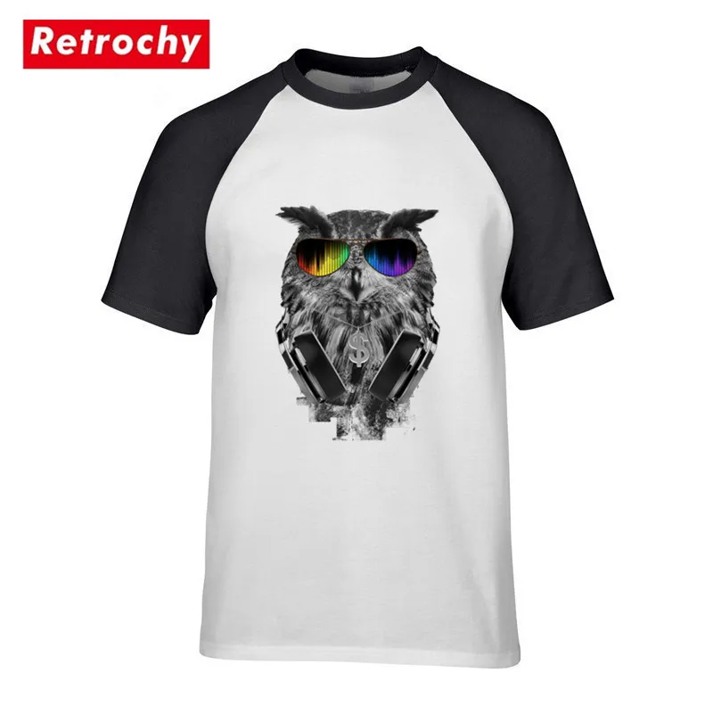 Новинка Модные летние мужские Сова DJ вечерние 3D печать футболка с коротким