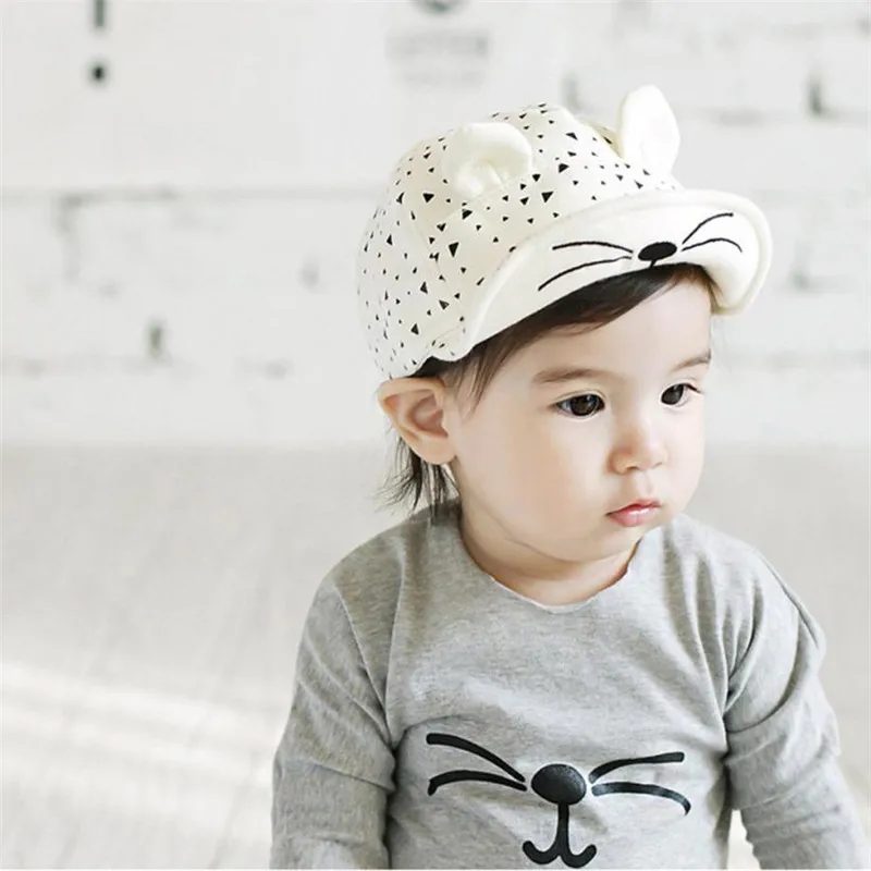 wholesale drop shipping Kids Baby Beret Kitten Visor Baseball Cap Casquette Cotton Peaked Hat baby beanie 2018 PYMAY16 | Детская одежда