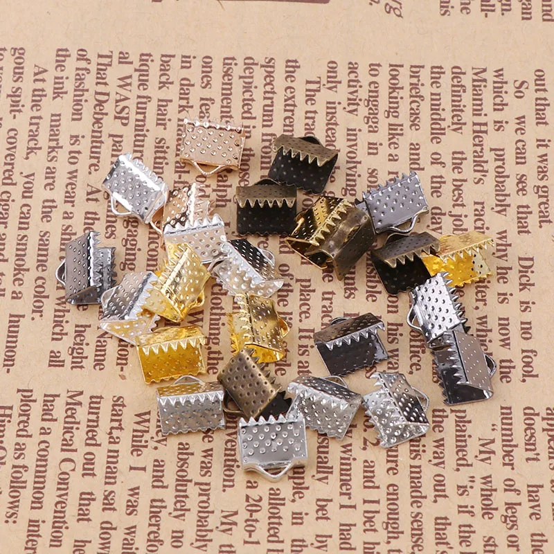 16 мм Обжимные бусины бухта застежки концевые крышки шнура ленты Кожаный Зажим