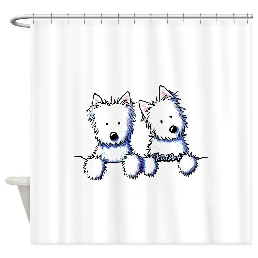 Our House Pocket Westie Duo декоративный тканевый комплект для душевой занавески и напольный