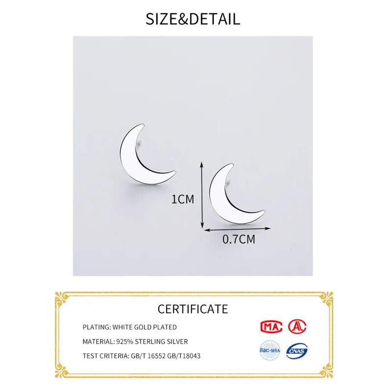 Минималистичные серьги гвоздики INZATT в виде крошечной Луны стиле панк ювелирные