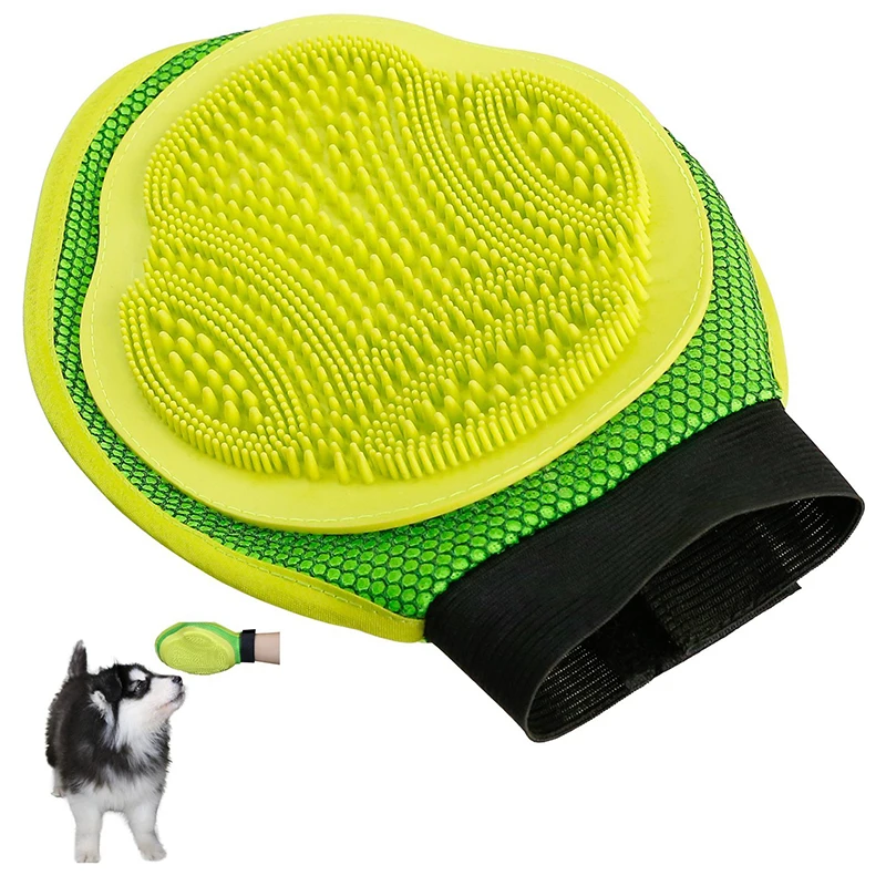 Newcomdigi Dog Combing Hair Remove Gloves Grooming Cleaning Massage Bath Brush Large Comb Pet Care | Дом и сад