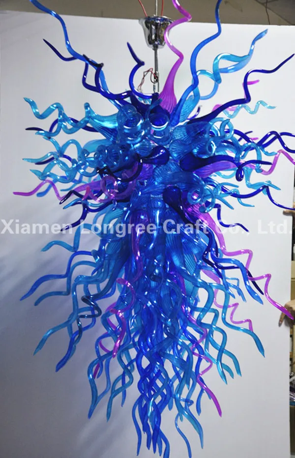 

C35-Free Shipping CE UL Led Lights Style Blue Murano Glass Chandelier
