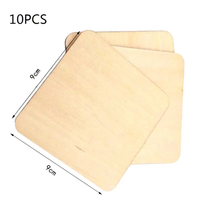 90mm 10pcs Натуральная древесная стружка пустой налет Строительная модель DIY ремесло пирография проекты игры Скрапбукинг необработанные деревянные части липа - Цвет: 90mm 10pcs