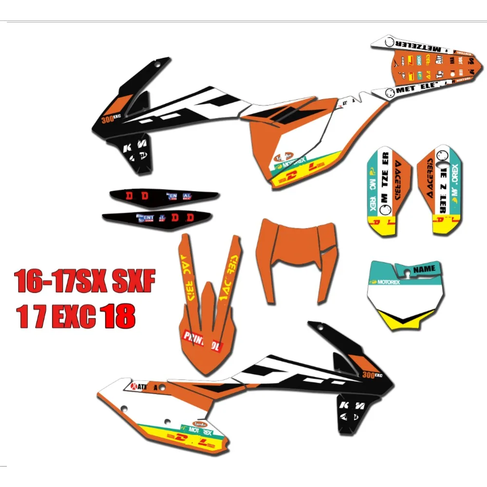 Пользовательские команды графики фоны наклейки для KTM SX SXF F XC XCF 2016 2017 2018 EXC XCW