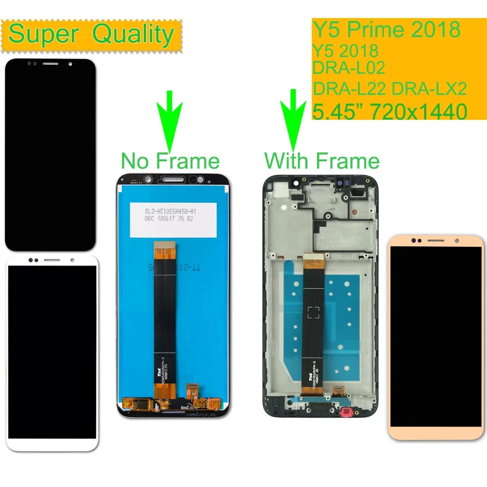 Оригинальный сенсорный ЖК-дисплей в сборе с рамкой для Huawei Y5 Prime 2018 | Мобильные
