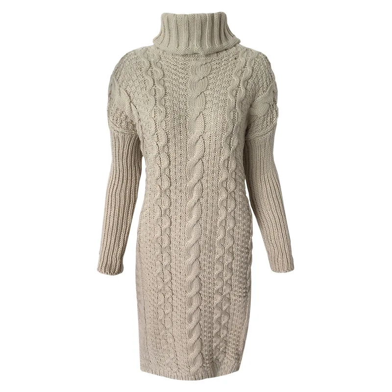QIHUANG Thicken Knitted Pullovers Turtleneck Long Sweater For Women Autumn Winter Twist Knit Lady's 2018 Warm Pull Femme | Женская