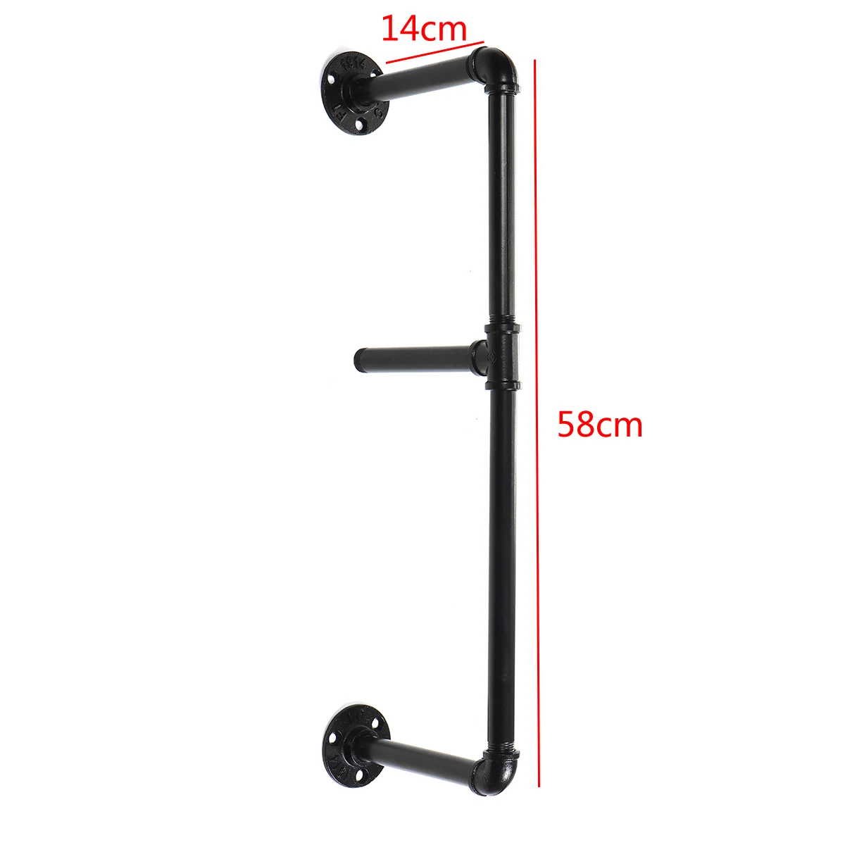 tall 58cm deep 14cm 2 шт. 2 ярусная полка настенное крепление для полок Висячие полки для хранения железная труба черная труба DIY полки мебель для дома - Цвет: tall 58cm deep 14cm