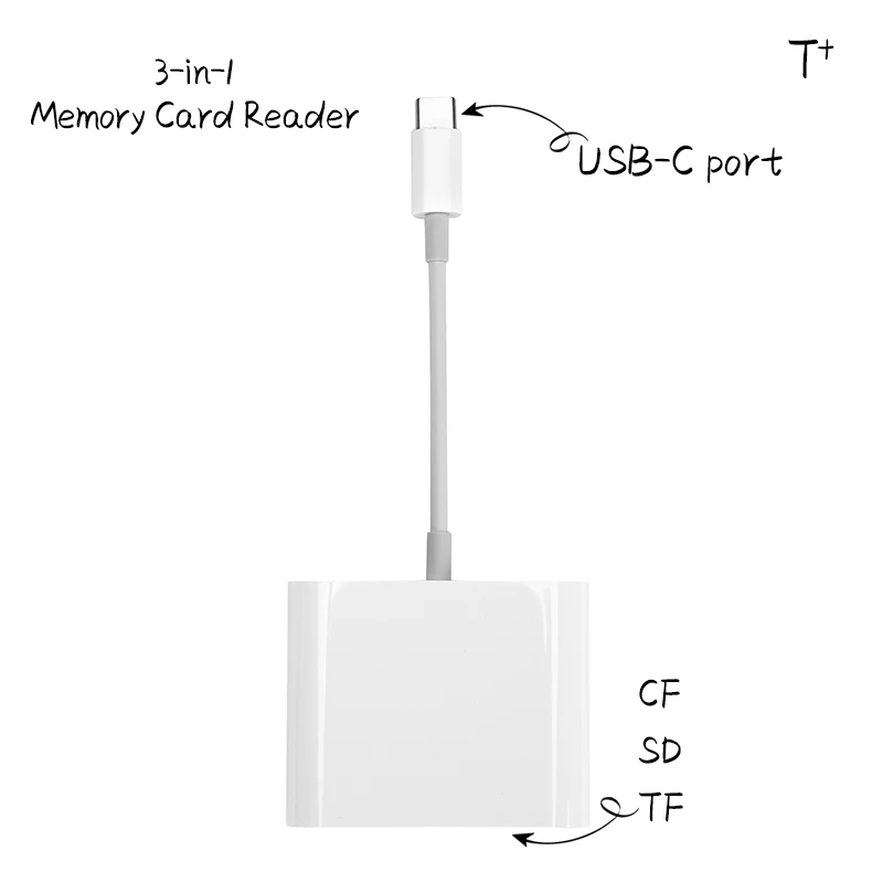 

Кардридер USB Type-C 3 в 1 для Macbook Pro OTG, устройство для чтения внешних карт памяти с Type C на TF, CF, SD, для Xiaomi, Huawei