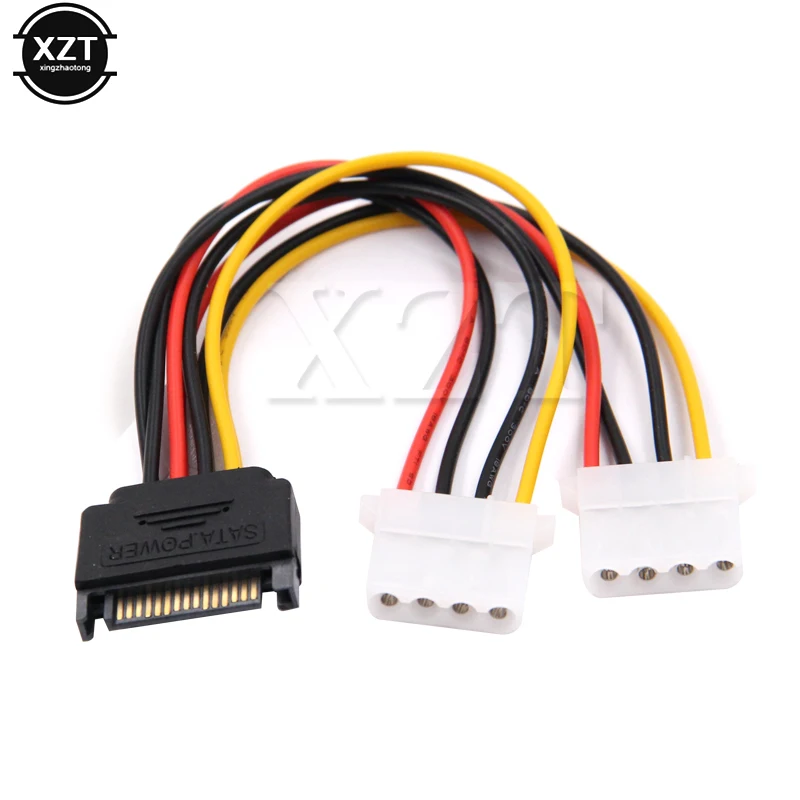 1 шт. 15 контактов SATA штекер на 2 разъема 4 контакта Molex IDE HDD Расширенный силовой