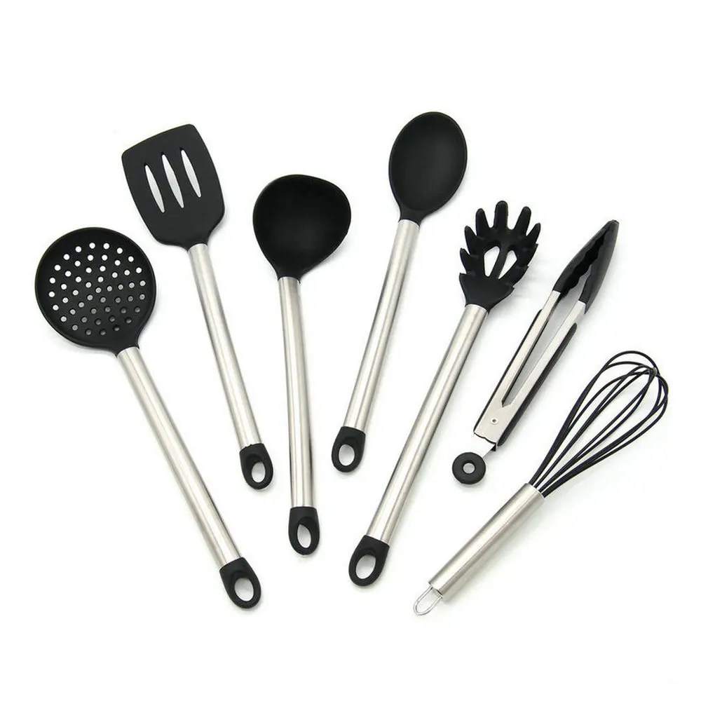 7 шт./компл. силиконовые Пособия по кулинарии половник щелевые Тернер скиммер
