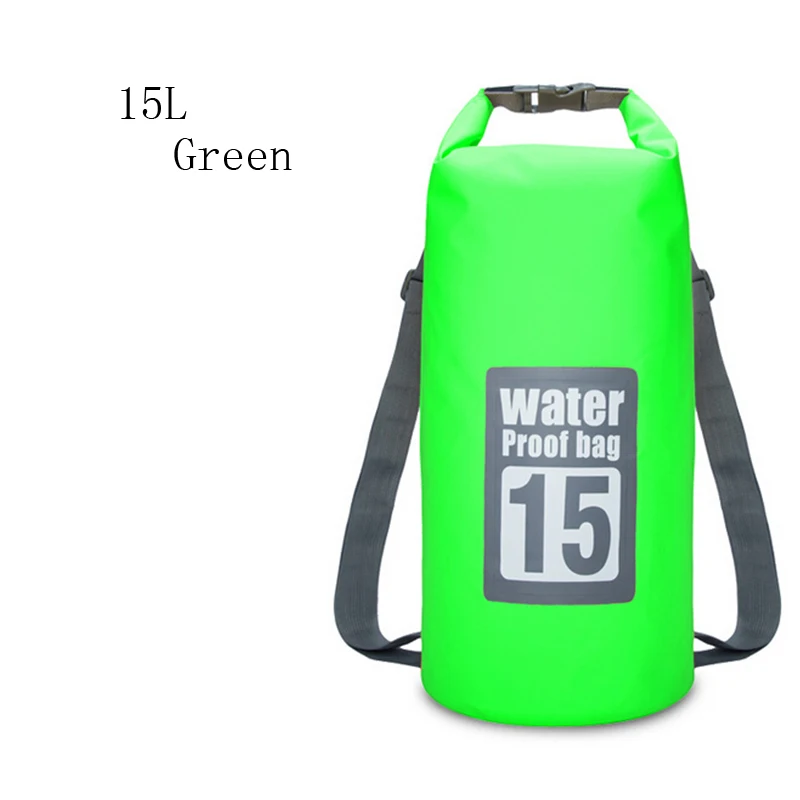 15L Green Водонепроницаемый Фитнес Спорт бег рюкзак сумка для тренажерного зала фитнеса плавание хранения сухой мешок для каноэ-Рафтинг Спорт на открытом воздухе сумка 30 - Цвет: 15L Green