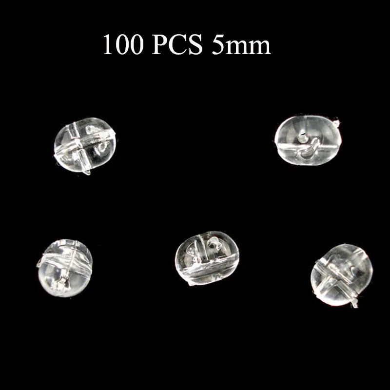 

100pcs Transparent Fishing cross beads plastic Clear Beads Double Pearl Drill Cross Beads fishing tackle