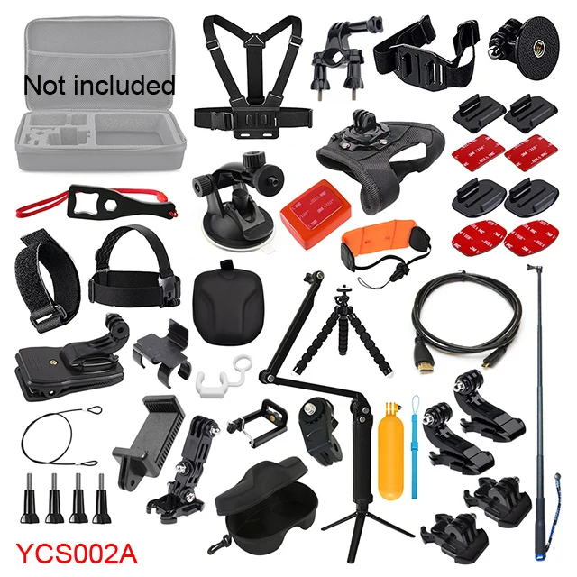 YCS002A Набор аксессуаров для экшн-камеры GoPro Hero 7 6 5 4 Black Xiaomi Yi 4K Sjcam Sj4000 Eken H9r Go Pro крепление для sony Nikon - Цвет: YCS002A