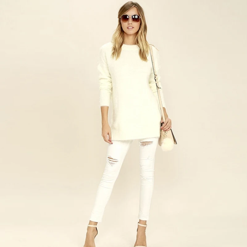 HDY Haoduoyi 2020 Fashion Sweater Women Casual Solid Beige Cut Out Back Pullovers Brief Backless Full Sleeve Slim Female | Женская