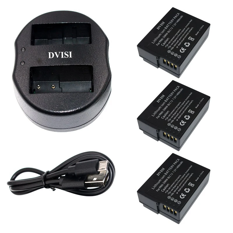 3 шт. 1.4Ah DMW BLC12 DMWBLC12 батареи и USB двойное зарядное устройство для Panasonic DMC GH2 G5 G6 V LUX4
